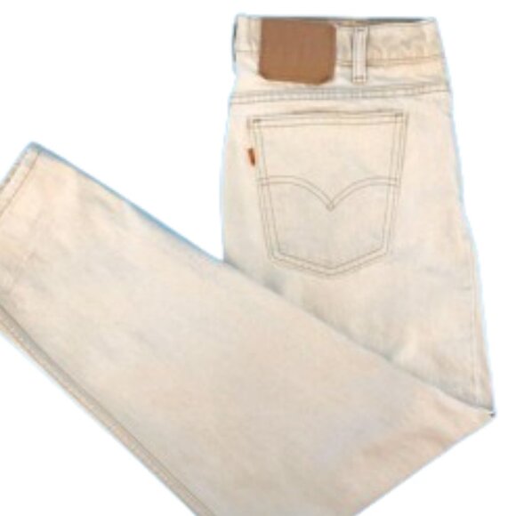 Levi's Vintage 90's Relaxed Fit 550 Made in USA Cotton Khaki Light Tan 36 38 - Picture 1 of 9